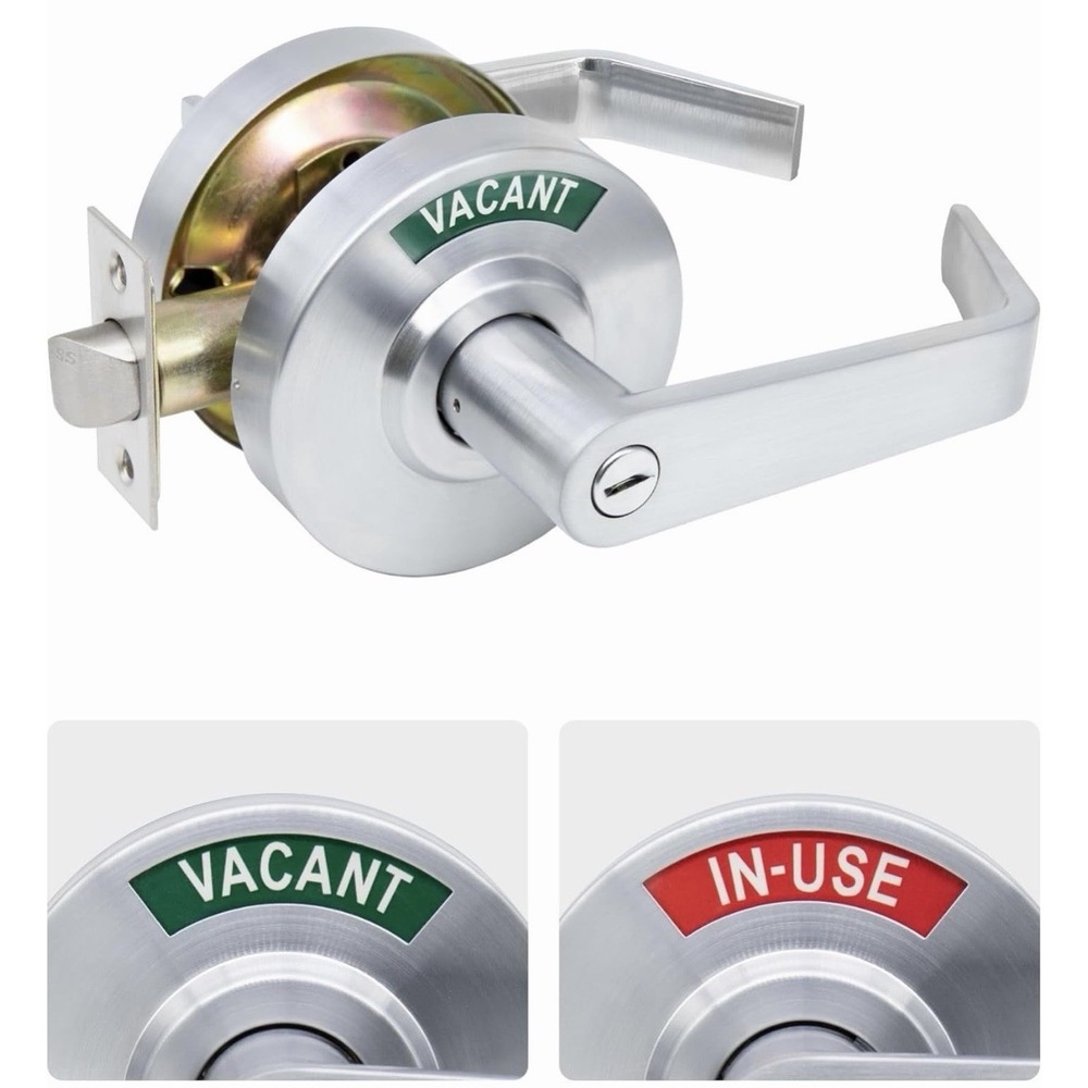 Vacant Occupied Bathroom Door Handle Lock,Privacy Lever with Large Indicator,In-